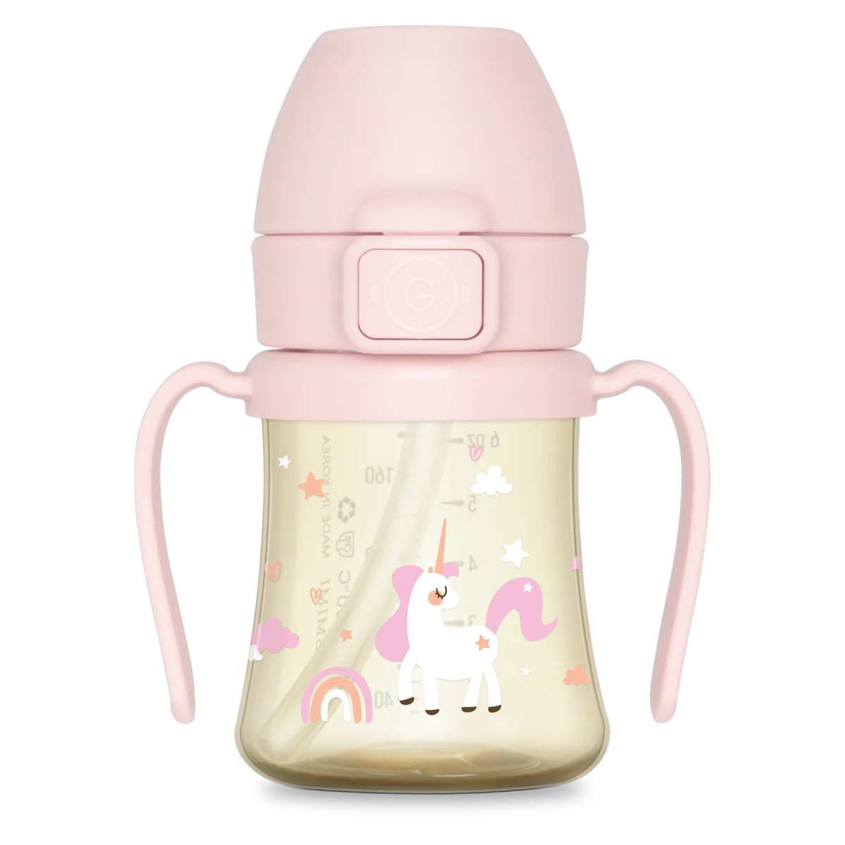 PPSU straw cups — Unicorn, 200 ml
