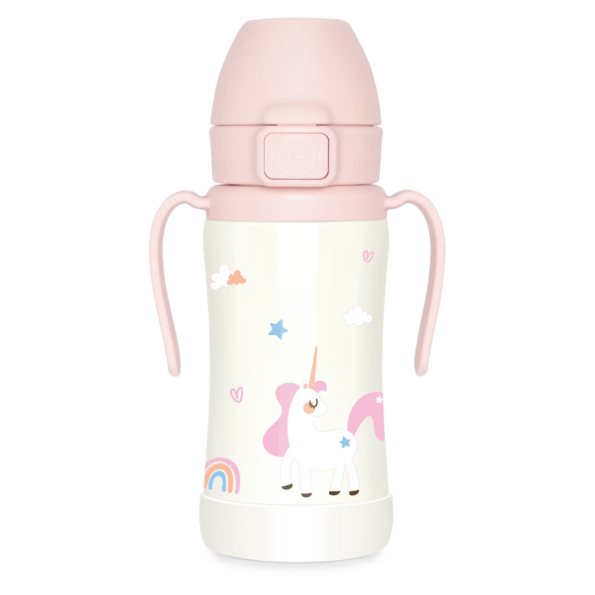 Stainless steel straw cups — Unicorn, 300 ml