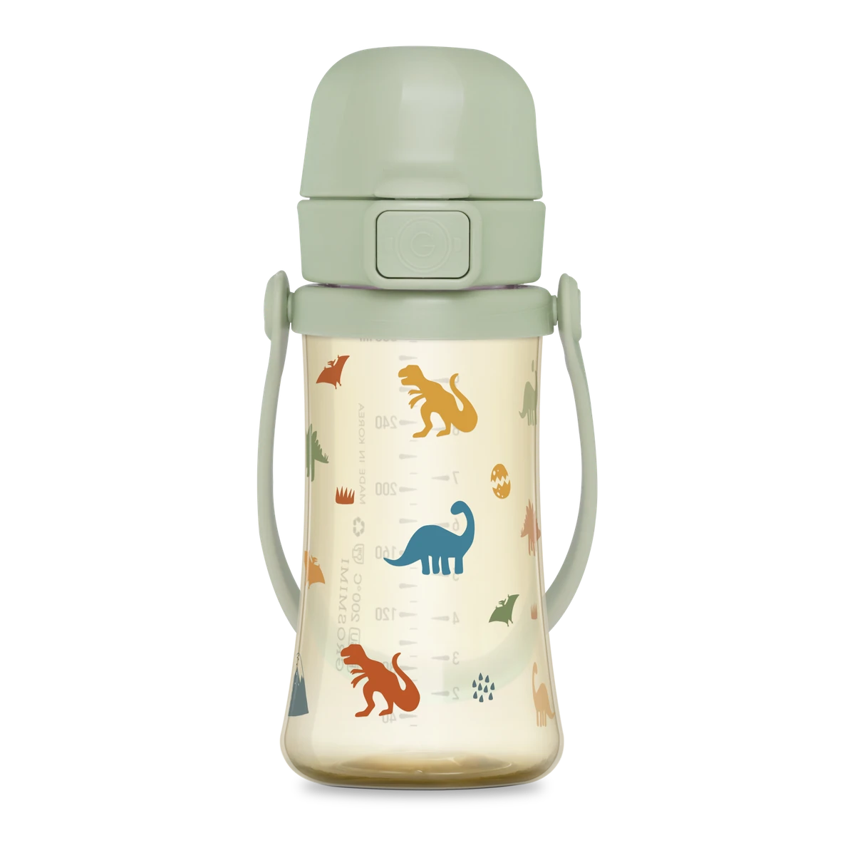 GROSMIMI PPSU detská fľaša na pitie Tumbler Dino Khaki 300 ml