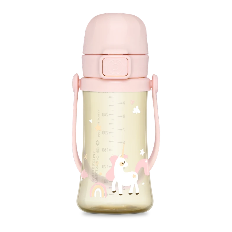 GROSMIMI PPSU detská fľaša na pitie Tumbler Unicorn Pink 300 ml