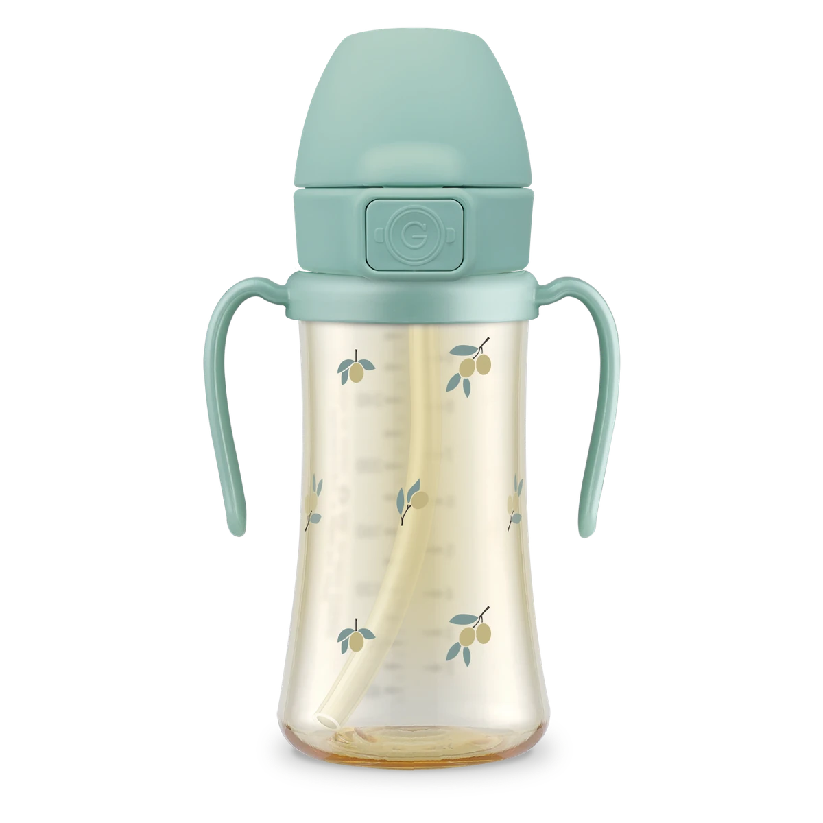 PPSU straw cups — Olive, 300 ml · weighted straw