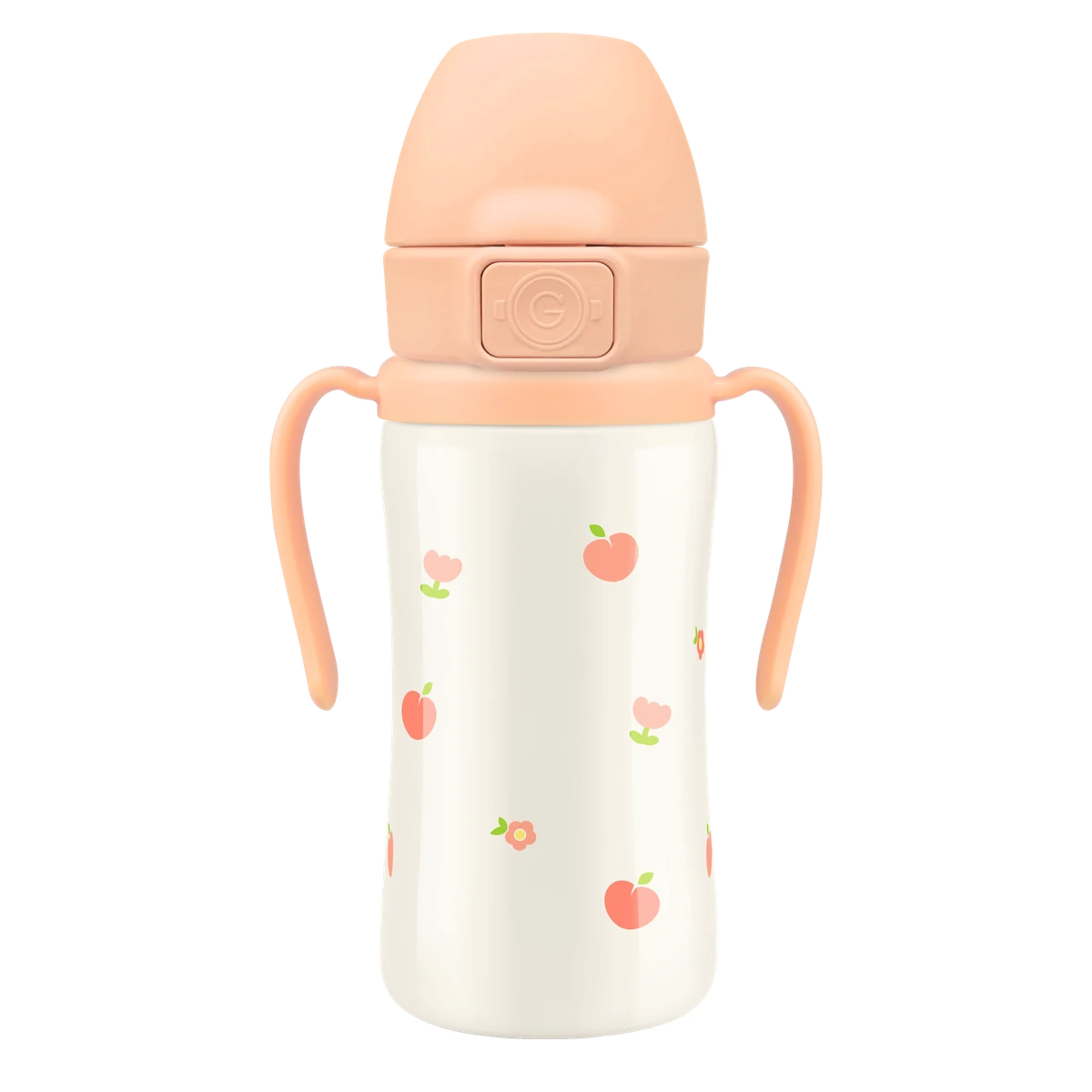 GROSMIMI nerezový termo tréningový pohárik so slamkou Peach Flower 300 ml