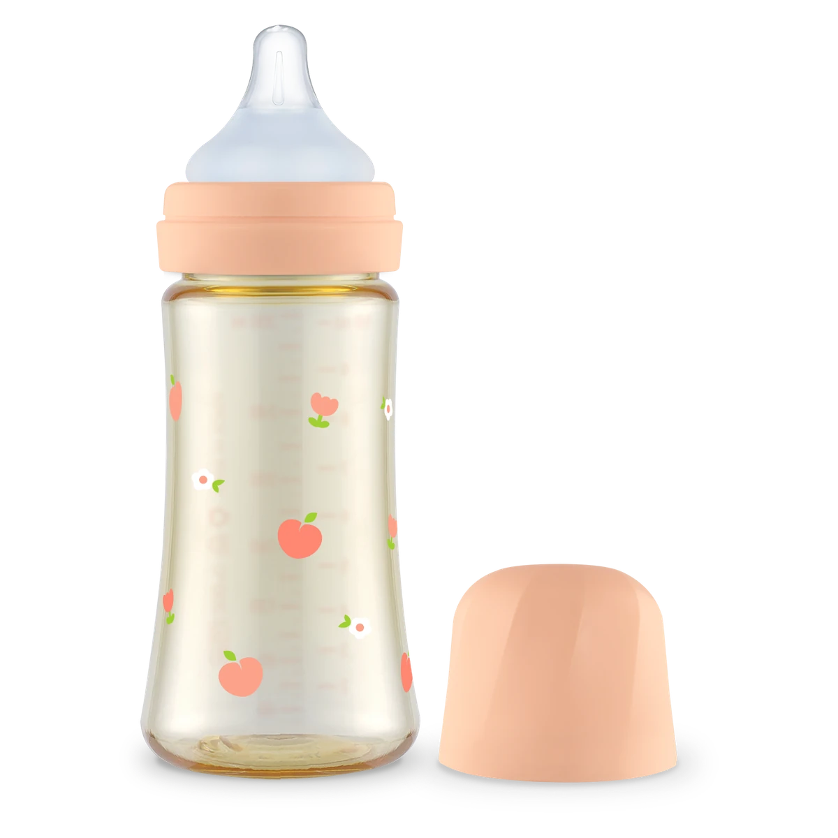 PPSU feeding bottles — Peach Flower, 300 ml