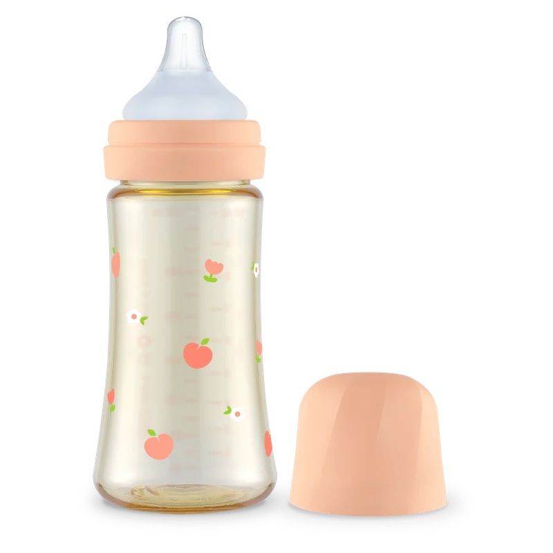 GROSMIMI PPSU dojčenská fľaša Peach Flower 300 ml – cumlík fáza 2, stredný prietok